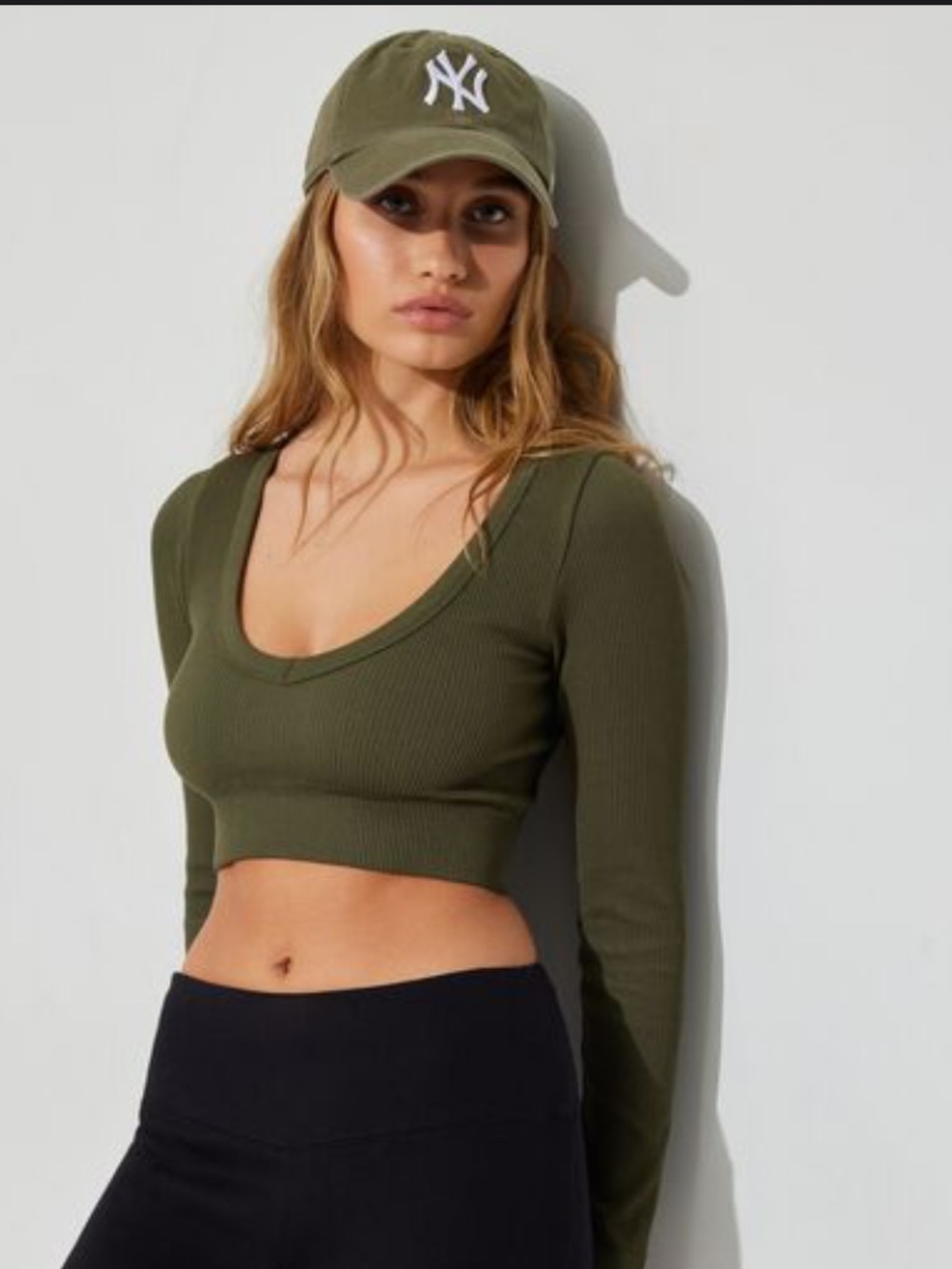 Garage Cropped Ribbed Scoop Neck Top